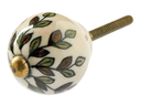 Tranquillo Möbelgriff handgemacht, Ø 3 cm, Weiss/Gold