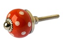 Tranquillo Möbelgriff handgemacht, Ø 2.7 cm, Rot/Silber