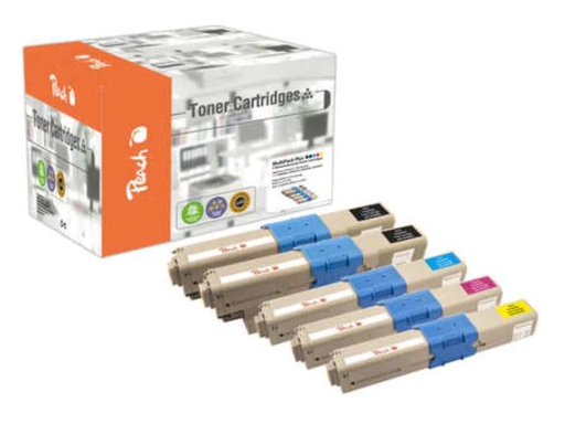 [90081190 599290] Peach Tonerset OKI 44469704-6 / 44469803 2x BK, 1x C, M, Y