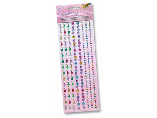 [90081257 599775] Folia Schmucksteinbordüren Candy 1, 1 Stück, Mehrfarbig