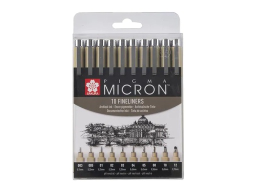 [90081306 1196754] Sakura Fineliner Pigma Micron 10-teilig