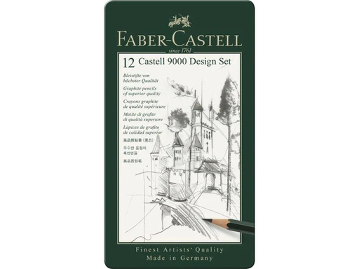 [90081316 924260] Faber-Castell Bleistift Castell 9000 5B-5H 12 Stück