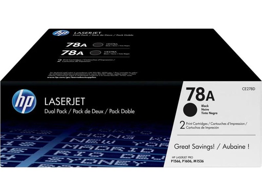 [90081447 194110] HP Toner Nr. 78A (CE278AD) Black (2er-Pack)
