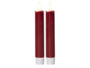 Star Trading LED-Stabkerzen Set Dinner Flamme Ø 2.1 x 15 cm, Rot, 2 Stk