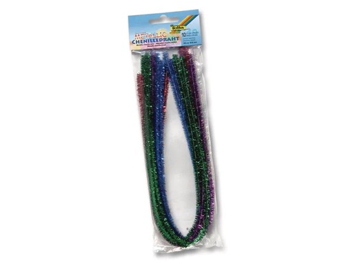 [90008154 627916] Folia Chenilledraht 8 mm, Metallic Mehrfarbig, 10 Stück