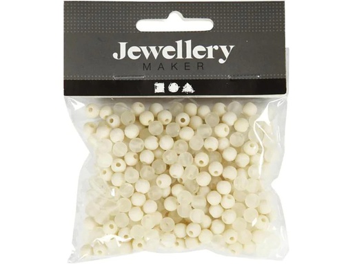 [90082166 871117] Creativ Company Kunststoffperlen 6 mm, Weiss, 150 Stk.