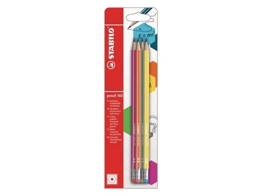 [90082516 576137] STABILO Bleistift 160 HB 4er Set mit Radierer