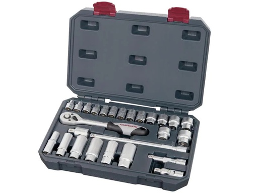 [90082815 992991] Kraftwerk Steckschlüssel-Set Basic-Line, 3/8, 26-teilig