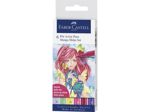 [90083222 924241] Faber-Castell Tuschestift PITT Artist Pen Manga Shôjo 6 Stück