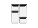 Brabantia Vorratsbehälter Tasty 4 Stück, 4.6 l, Dunkelgrau/Transparent