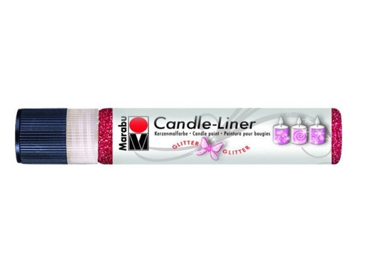 [90083588 648245] Marabu Kerzenmalfarbe Candle-Liner Glitter 25 ml, Rot