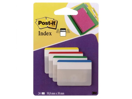 [90083594 298195] Post-it Page Marker Index Strong Blau/Gelb/Grün/Rot, 4 Stück