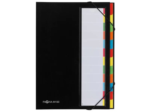 [90083620 990155] Pagna Ordnungsmappe A4 Premium Schwarz, 12 Fächer