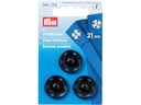 Prym Druckknöpfe Ø 21 mm, Schwarz, 3 Stück