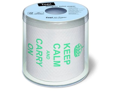 [90083810 541359] Paper + Design Toilettenpapier keep calm 1 Rollen, 3-lagig, Mehrfarbig