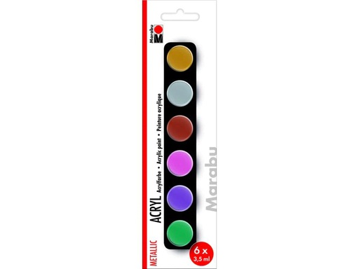 [90083869 1078057] Marabu Acrylfarbe Set Metallic 6 x 3.5 ml
