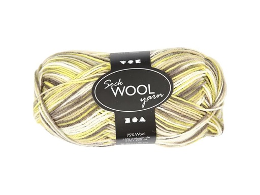 [90008371 1057934] Creativ Company Wolle 50 g für Socken, Grün/Braun