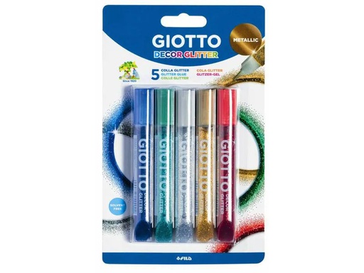 [90083928 1137764] Giotto Glitzerstift Glitterglue Metallix Mehrfarbig, 5 Stück
