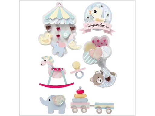 [90084136 796168] Creativ Company 3D-Sticker Baby 8 Stück