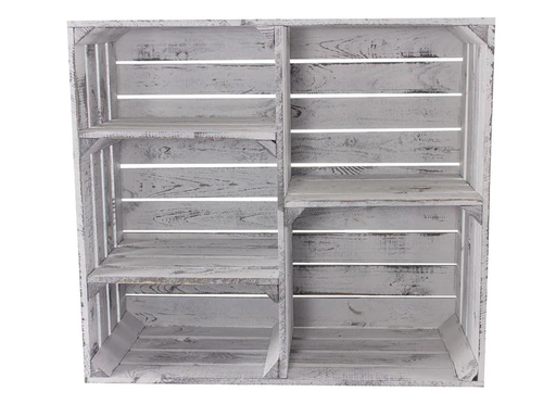 [90084435 1162314] Holz Zollhaus Regal Vintage Shabby, Weiss, 77 x 68 cm