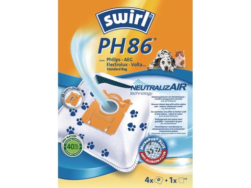 [90084526 572770] Swirl Staubfilterbeutel PH 86 NeutralizAir 4 Stück