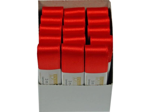 [90084693 640944] GOLDINA Satinband 25 mm x 3 m, Rot, 1 Stück