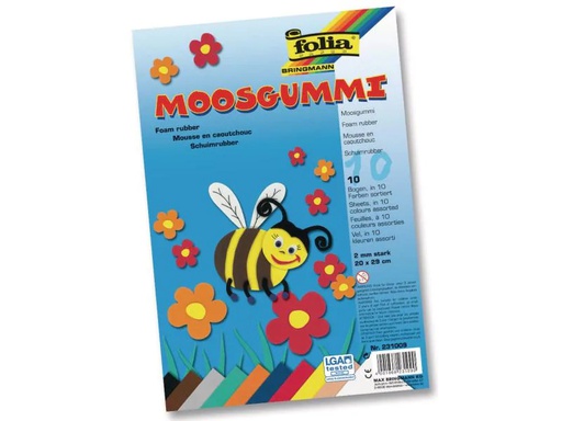 [90085193 599564] Folia Moosgummi-Set 10 Stück, Mehrfarbig