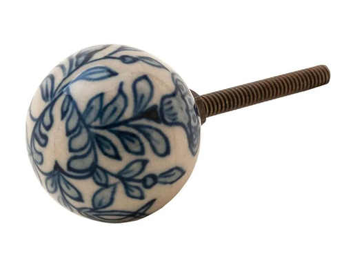 [90085638 1176561] Tranquillo Möbelgriff handgemacht, Ø 3 cm, Blau/Weiss