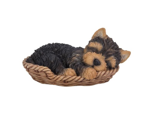 [90085929 1168233] Vivid Arts Dekofigur Yorkshire Terrier Welpe im Körbchen