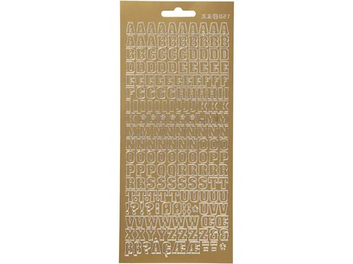 [90086182 796162] Creativ Company Metallic Sticker 10 cm x 23 cm Buchstaben, Gold, 1 Blatt