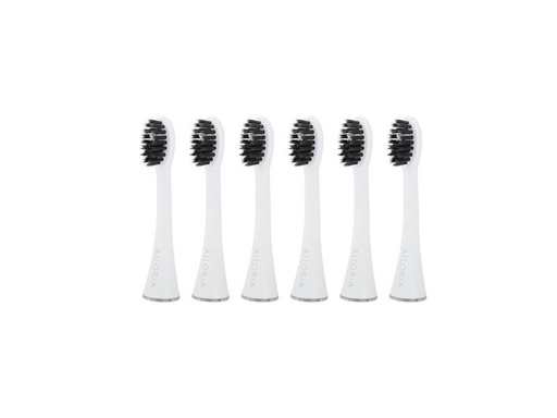 [90086227 1169095] Ailoria Zahnbürstenkopf Shine Bright Charcoal Weiss, 6 Stück