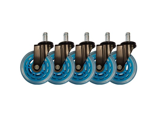 [90086482 1123923] LC-Power Gaming Stuhlrollen 5er Set Hellblau