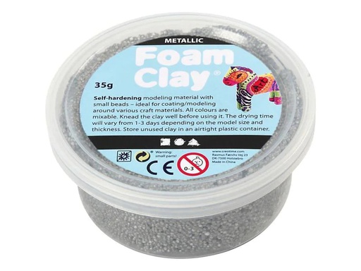 [90086581 828556] Creativ Company Modelliermasse Foam Clay Metallic 35 g Silber