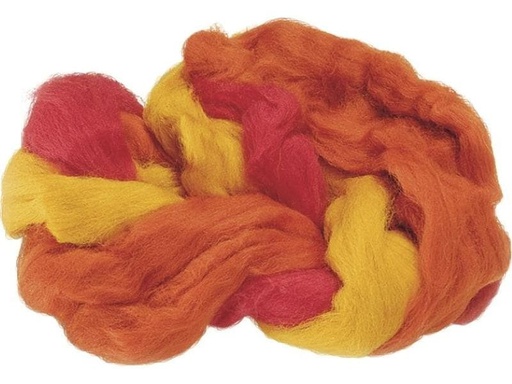 [90086814 1101971] Heyda Filzwolle 3-Strang-Mix 50 g, Gelb/Orange/Rot