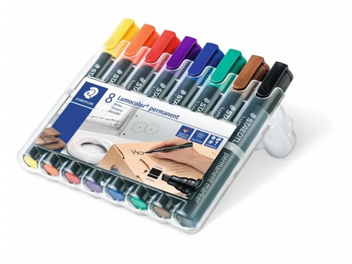 [90086849 914838] Staedtler Permanent-Marker Lumocolor 350 8er-Set, permanent