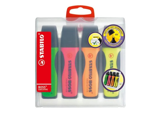 [90008670 130852] STABILO Textmarker Boss Executive 4 Stück