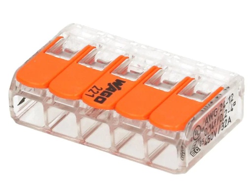 [90086966 941738] WAGO Verbindungsklemme COMPACT 5-fach, 4 Stück
