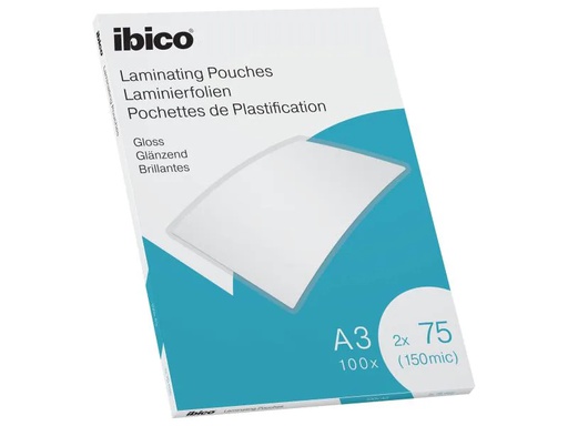 [90087177 992935] Ibico Laminierfolie A3, 75 µm, 100 Stück, Glänzend
