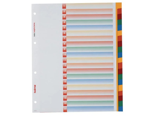 [90087193 830711] Kolma Register A4 XL LongLife 1-20 Farbig