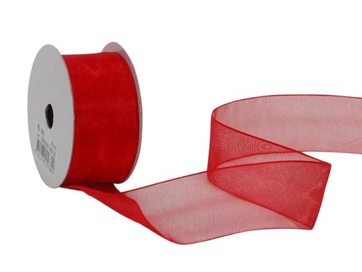 [90087606 1122533] Spyk Organzaband Organsa 25 mm x 6 m, Rot