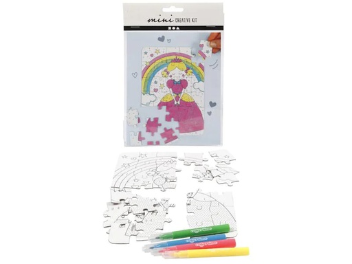[90000853 931701] Creativ Company Bastelset Puzzle Prinzessin, Weiss, 1 Set