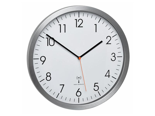 [90087804 1093720] TFA Dostmann Funk-Wanduhr Silber