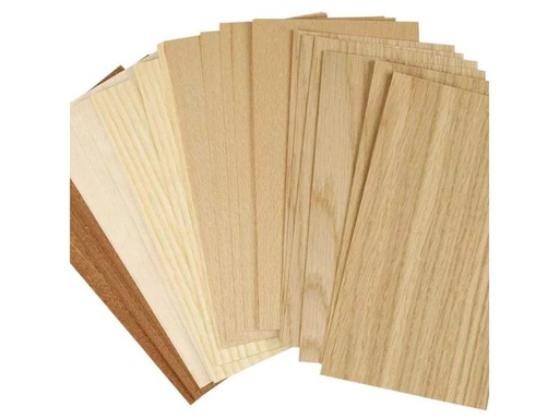[90000064 671638] Creativ Company Holzartikel 22 x 12 cm Furnierplatten, 30 Blatt sortiert