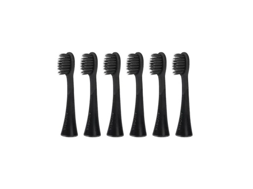[90088391 1169096] Ailoria Zahnbürstenkopf Shine Bright Charcoal Schwarz, 6 Stück