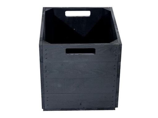 [90088468 1162305] Holz Zollhaus Aufbewahrungskiste Vintage 33 x 38 cm, Schwarz