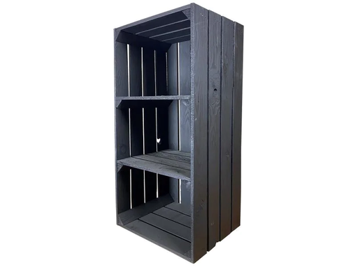 [90088482 1162311] Holz Zollhaus Regal Vintage Schwarz 40 x 75 cm