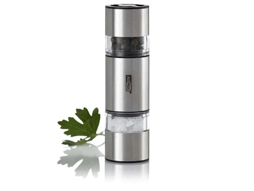 [90088587 471454] AdHoc Salz- oder Pfeffermühle Duomill Mini MP12 11.5 cm, Silber