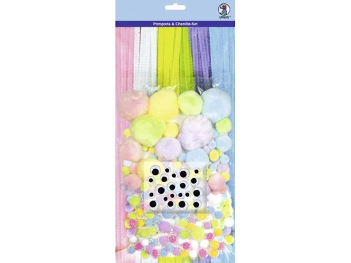 [90088762 676510] URSUS Pompon &amp; Chenille Set Motiv 1 Mehrfarbig
