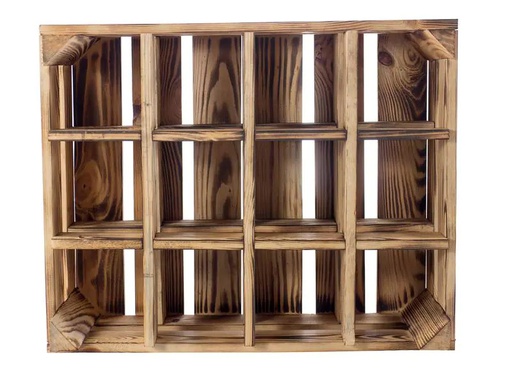 [90008877 1082407] Holz Zollhaus Flaschenregal Vintage für 12 Flaschen, Kiefer geflammt