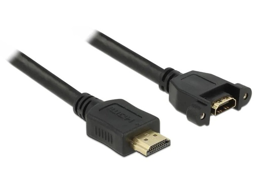 [90089757 853174] Delock Kabel HDMI – HDMI, 1 m 4K, 30 Hz, zum Einbau, verschraubbar